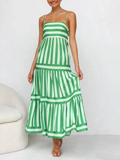 Gestreepte Zomerjurk voor Vrouw Maxi Model - StudioMarella