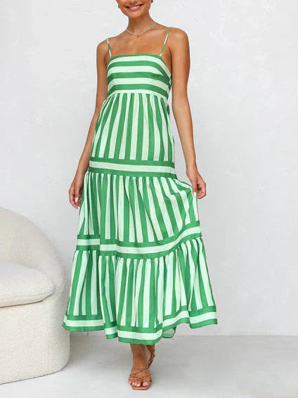 Gestreepte Zomerjurk voor Vrouw Maxi Model - StudioMarella