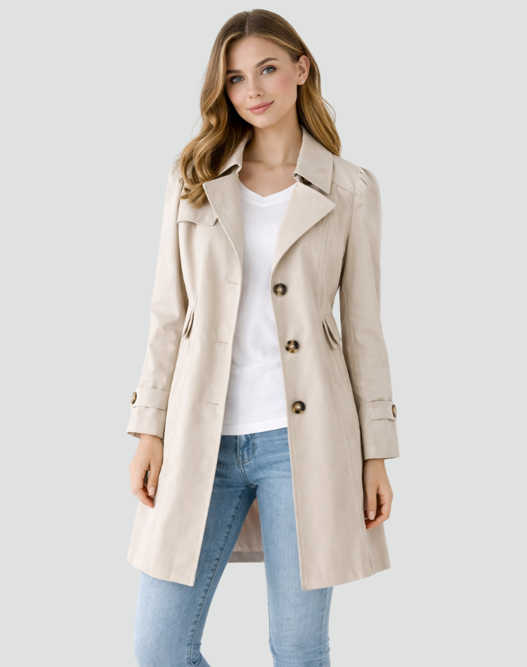 Dames Trenchcoat Lichtgewicht Klassieke Stijl met Revers