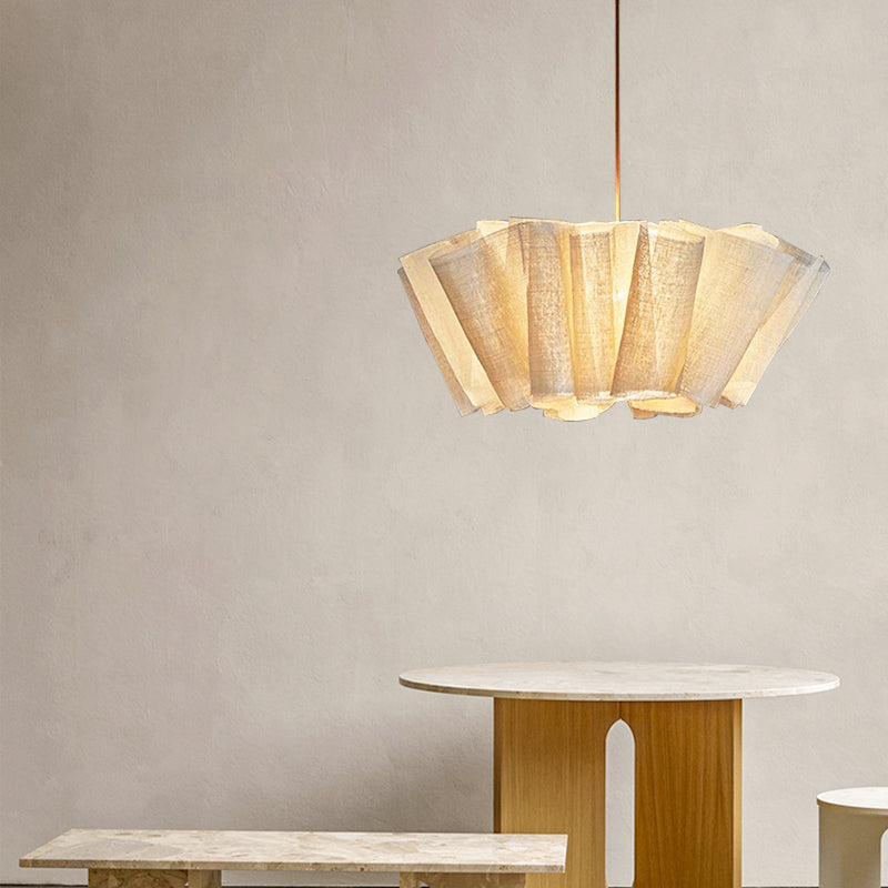 Geplisseerde Stoffen Hanglamp – Minimalistische Scandinavische Verlichting voor Eetkamer & Woonkamer