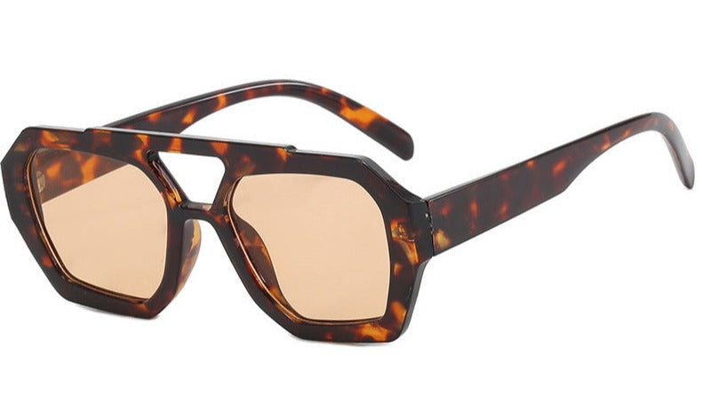 Dames Zonnebril Luipaardprint Groot Modieus Model