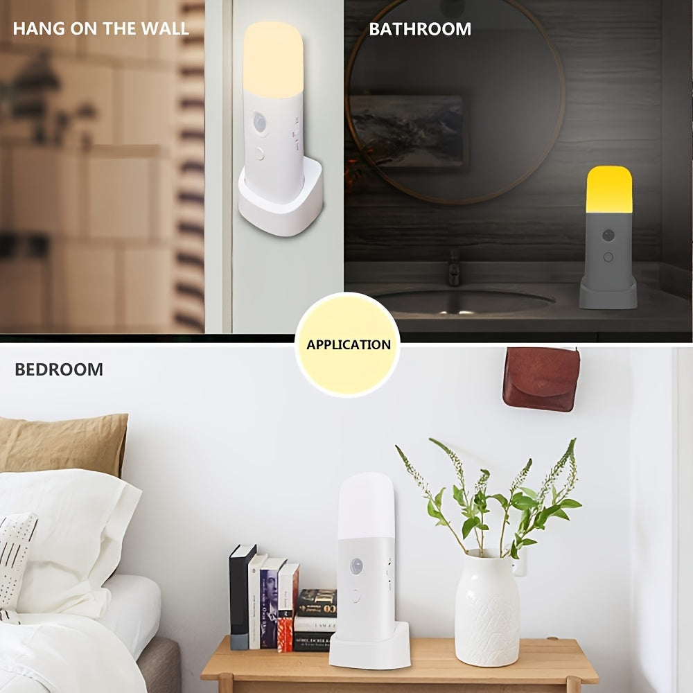 LED Nachtlamp Bewegingssensor USB-oplaadbaar 2000mAh wit slaapkamer gang dimbaar draadloos lampje