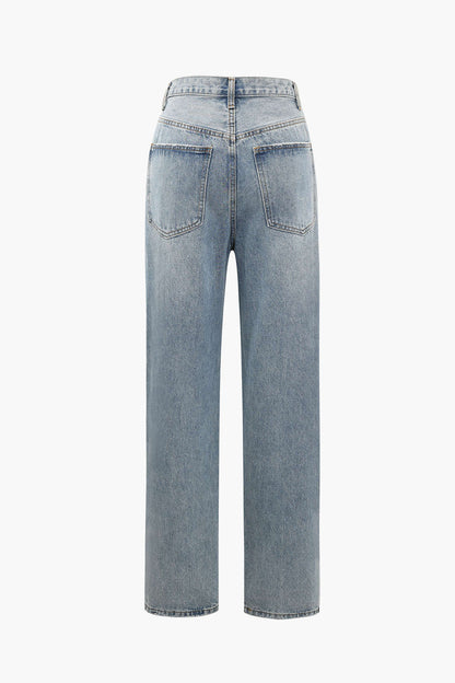 Dames Skinny Jeans Asymmetrische Taille Slanke Fit
