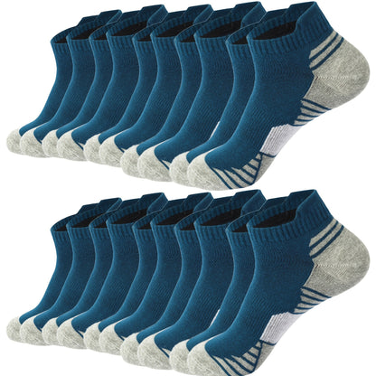 Heren Sokken Set 12 Paar Ademend Comfortabel voor Dagelijks Gebruik Katoen en Synthetisch Meerkleurig Zwart Wit Blauw Grijs