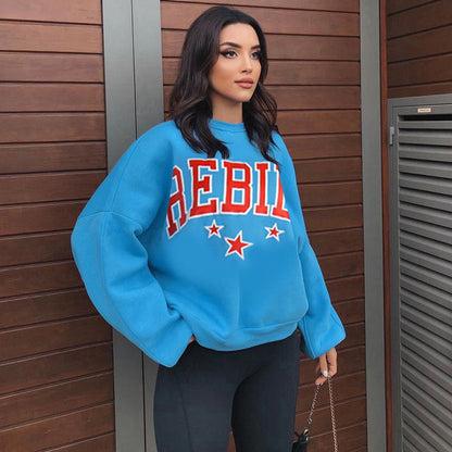 Dames Trui Crewneck met Tekstprint Sarina Sportief
