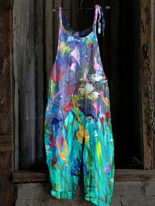 Vrouwelijke Jumpsuit met Kleurrijke Abstracte Print - StudioMarella