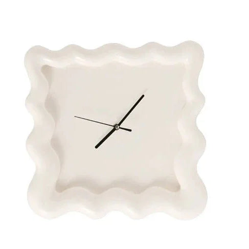 Wandklok Wit Golvend Frame 30cm Minimalistisch ABS Woonkamer Slaapkamer Modern