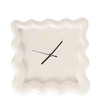 Wandklok Wit Golvend Frame 30cm Minimalistisch ABS Woonkamer Slaapkamer Modern