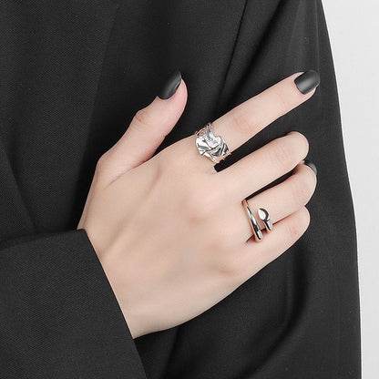 Zilveren Open Ring Geometrisch Design voor Dames