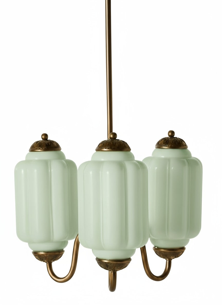 Vintage Melkglazen Hanglamp met Gegolfde Rand – Scandinavische Sfeerverlichting voor Keuken en Slaapkamer