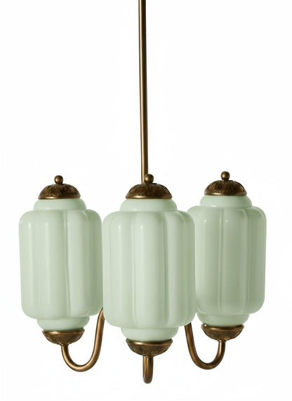 Vintage Melkglazen Hanglamp met Gegolfde Rand – Scandinavische Sfeerverlichting voor Keuken en Slaapkamer
