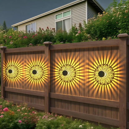 Solarwandlamp Set Pioenroos Schaduwspel Tuinverlichting Ijzeren Wanddecoratie Buitenlamp Draadloos Zelfklevend – 2 Stuks