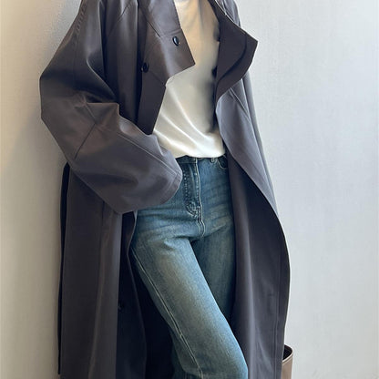 Dames Trenchcoat Lange Stijlvolle Regenjas