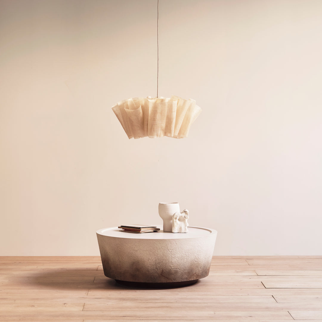 Geplisseerde Stoffen Hanglamp – Minimalistische Scandinavische Verlichting voor Eetkamer & Woonkamer