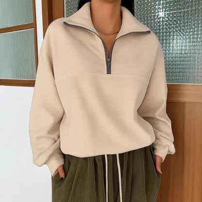 Dames Sweatshirt Warm en Sportief met Kap en Rits - StudioMarella