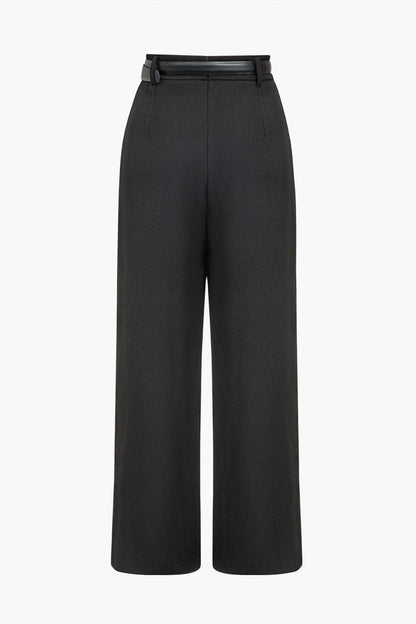 Hoge Taille Broek met Wikkeldetail voor Elegante Vrouwen