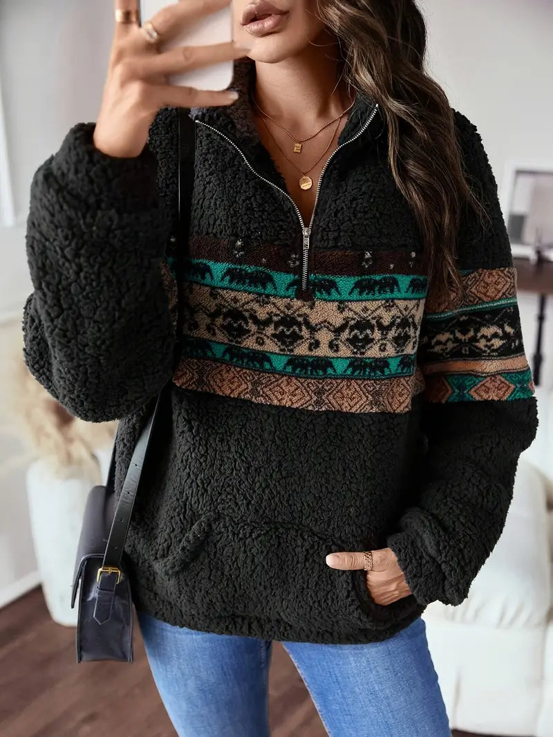 Gebreide Wintertrui Aztekenpatroon Warm Kwartjes Model - StudioMarella