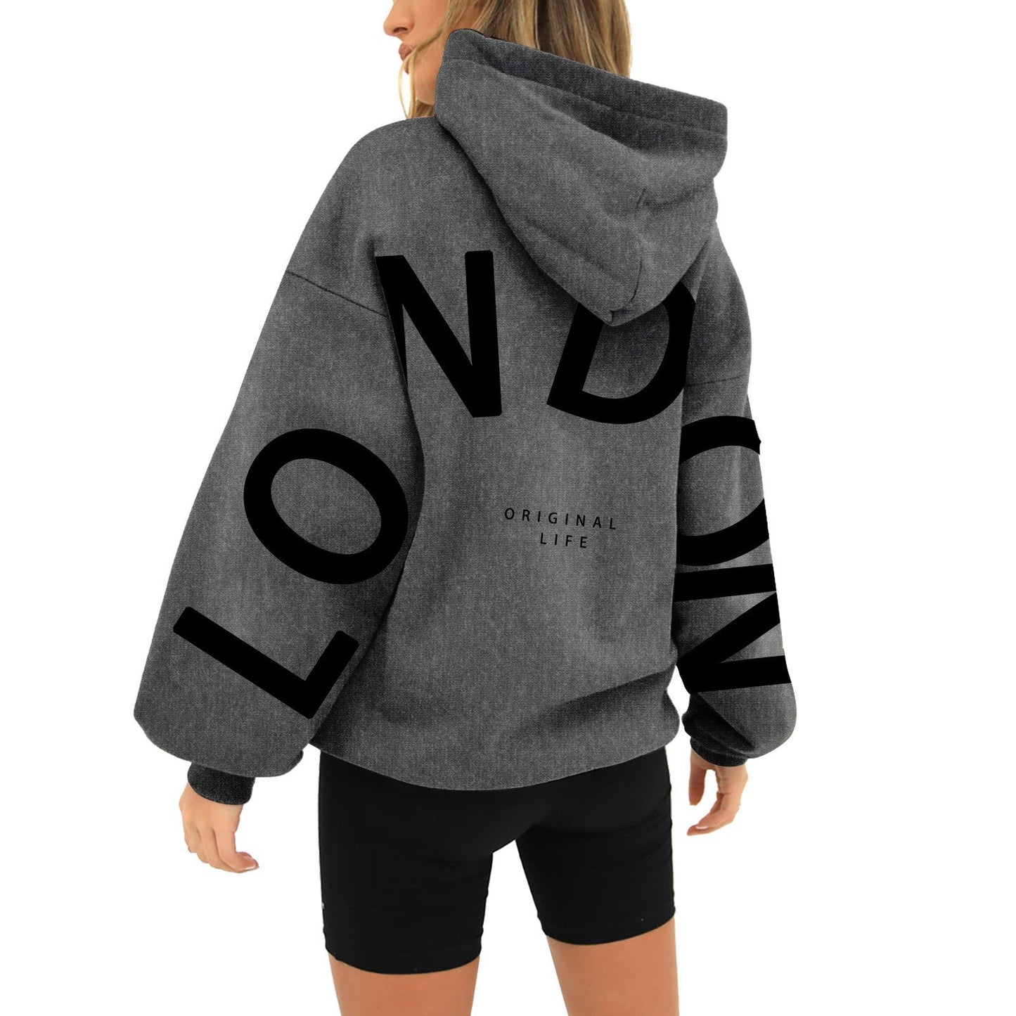 Dames Hoodie London Print Zacht en Comfortabel