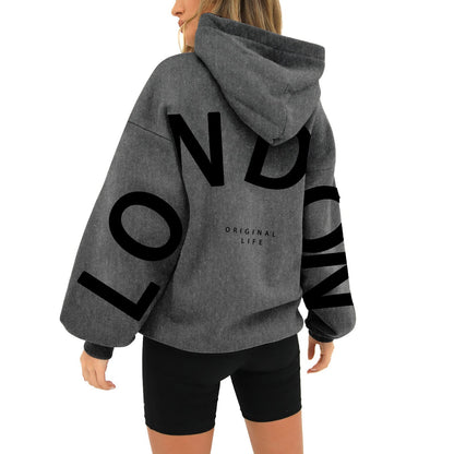 Dames Hoodie London Print Zacht en Comfortabel