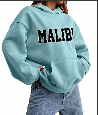 Dames Hoodie Zacht Malibu Print Casual Kleding