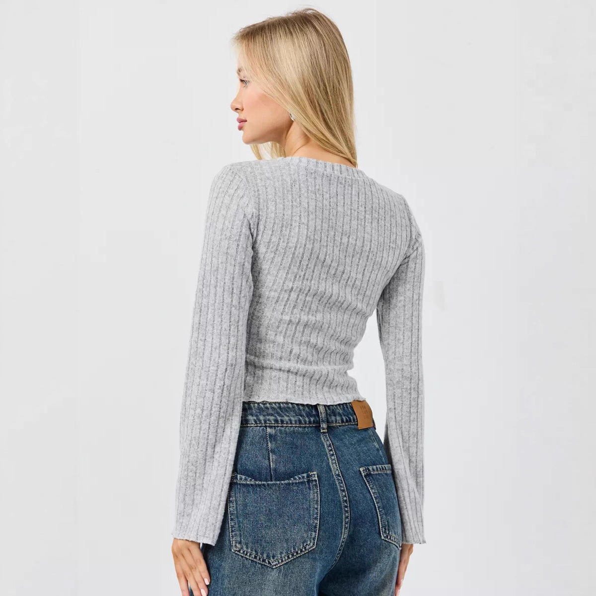 Dames Top Kort Geribd Zomer Model