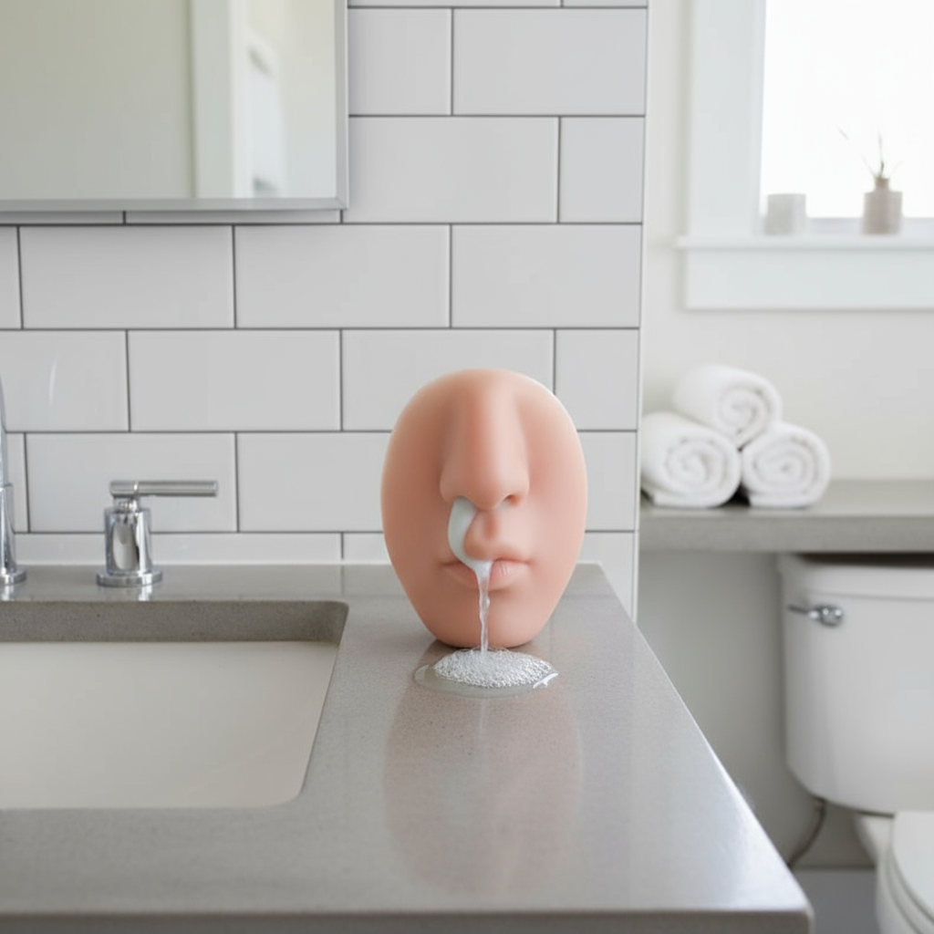 Humoristische Neuszeeppomp — Wandmontage Zeepverdeler met Realistisch Neusontwerp voor Grappige Sfeer
