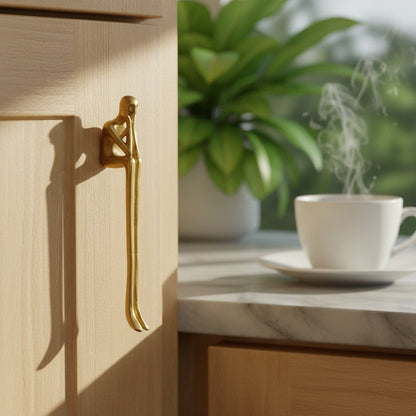 Minimalistische Kastgreep - Messing Zilver Roze - Scandinavisch Design Meubels