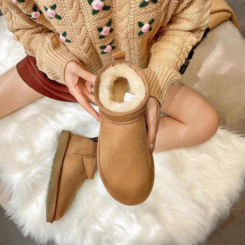 Dames Winterboots Warm en Elegant met Voering → Dames Winterlaarzen Warm en Waterdicht met Schapenwol Voering