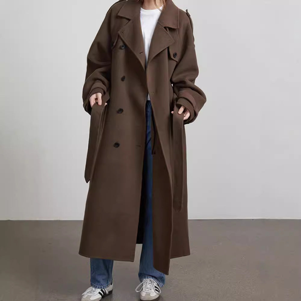 Dames Regenjas Lange Stijlvolle Trenchcoat Waterdicht - StudioMarella