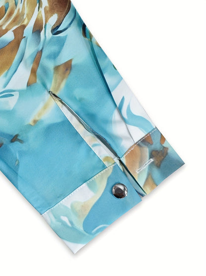 Vrouwelijke Blouse Lange Mouwen Abstracte Print