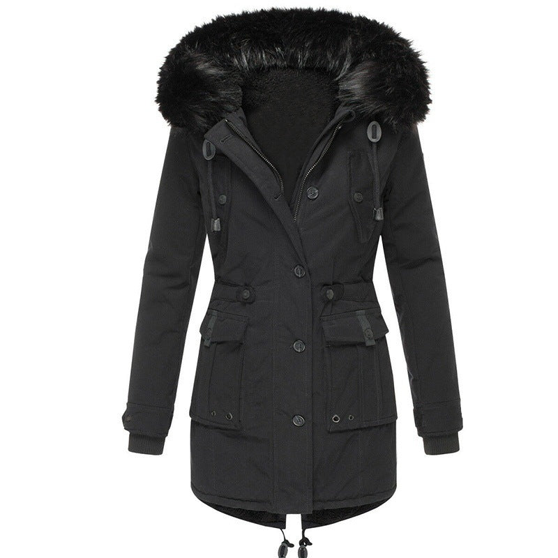Dames Winterjas Waterdicht met Capuchon en Fauxbontkraag