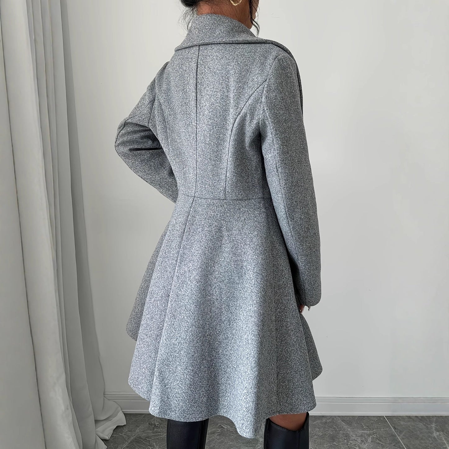 Dames Wollen Jas Getailleerd Elegante Snit