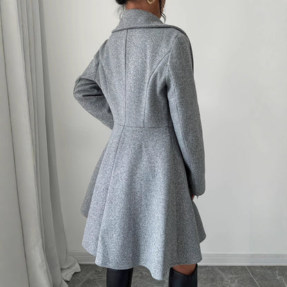 Dames Wollen Jas Getailleerd Elegante Snit