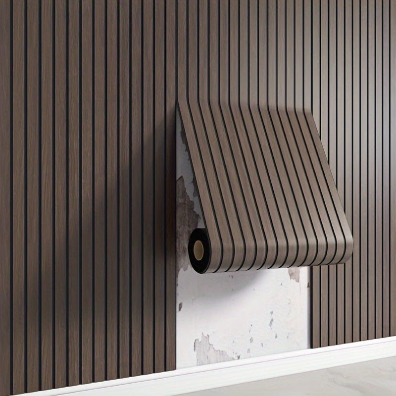 Wandpanelen Zelfklevend Houtlook 3D PVC Lattenwand Accentmuur 40x300cm Woonkamer