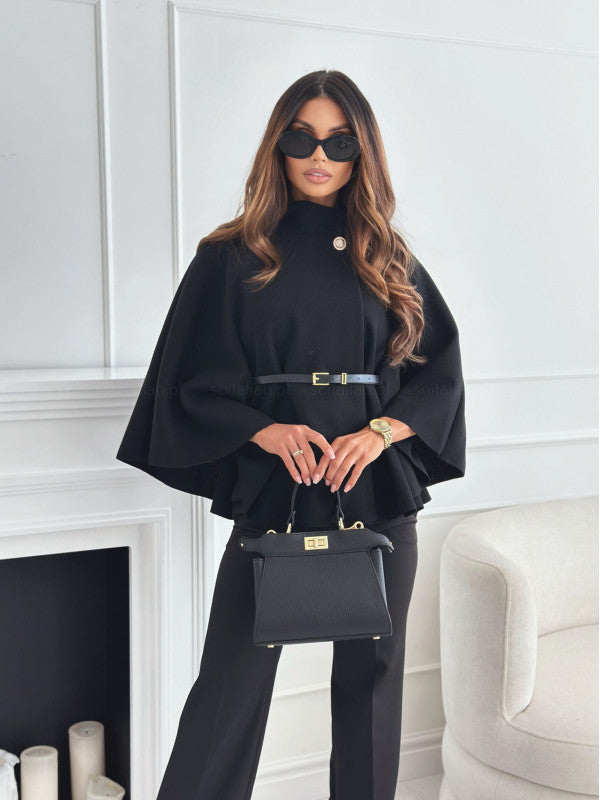 Wolmix Jas met Riem en Brede Mouwen Elegant - StudioMarella