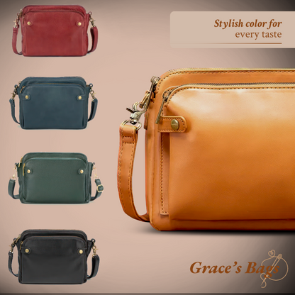 Leren Schoudertas met Geïntegreerde Portemonnee 9 Kaartvakken Compact Dagelijks Gebruik Dames Crossbody