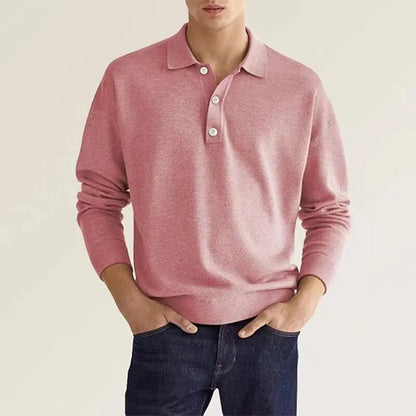 Heren Poloshirt Lange Mouw Klassiek Design
