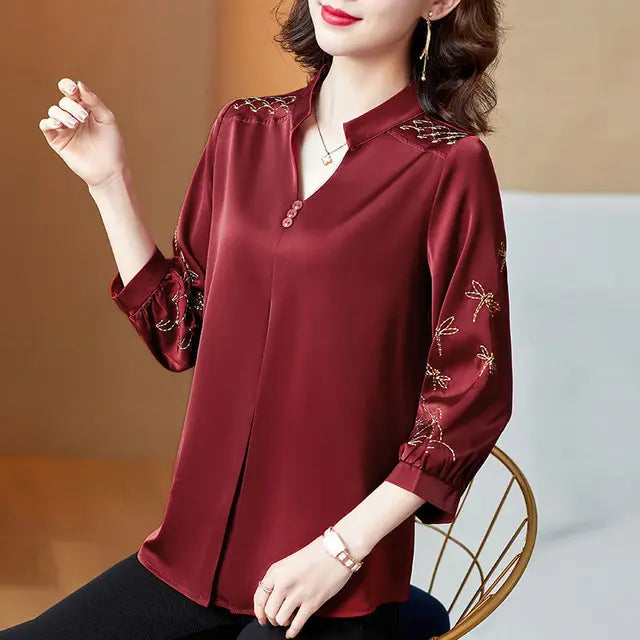 Vrouwelijke Lange Mouw Blouse Casual Stijl