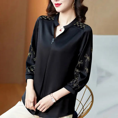 Vrouwelijke Lange Mouw Blouse Casual Stijl