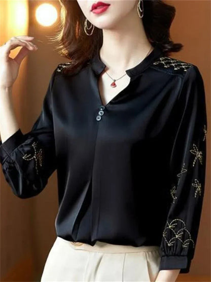 Vrouwelijke Lange Mouw Blouse Casual Stijl