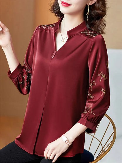 Vrouwelijke Lange Mouw Blouse Casual Stijl