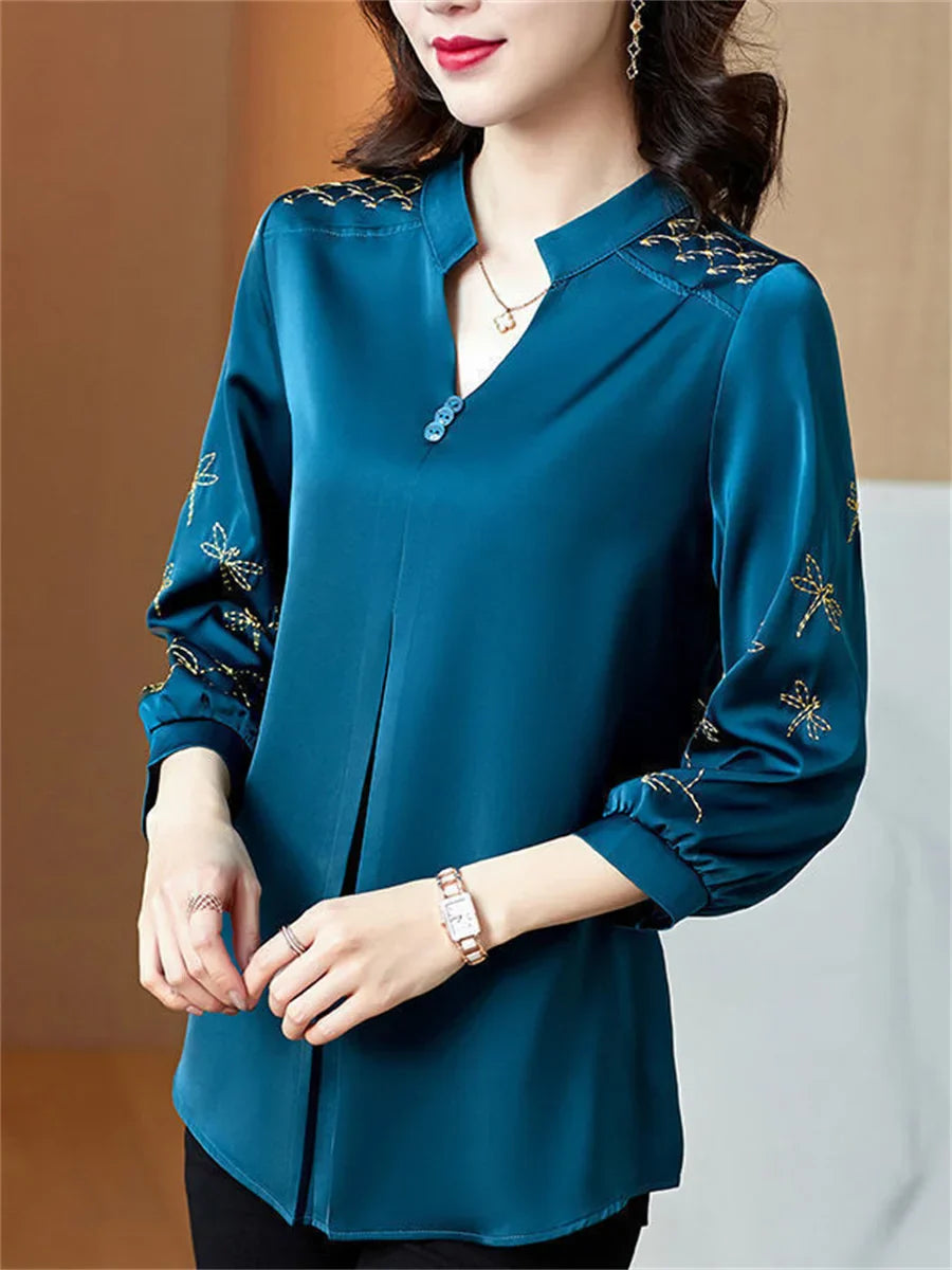 Vrouwelijke Lange Mouw Blouse Casual Stijl