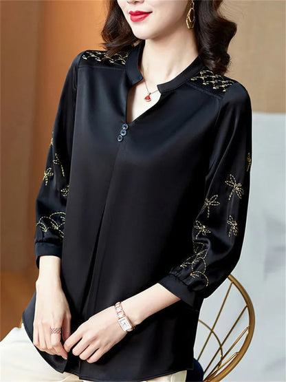 Vrouwelijke Lange Mouw Blouse Casual Stijl