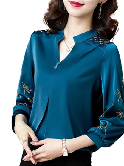 Vrouwelijke Lange Mouw Blouse Casual Stijl
