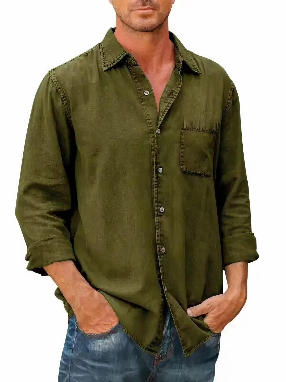 Blauwe Overhemd Lange Mouwen Casual Denim Stijl