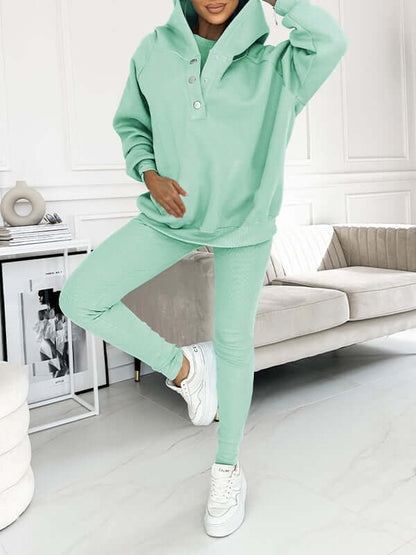 Dames Hoodie Set Fleece - Zachte Joggingbroek en Trui met Capuchon
