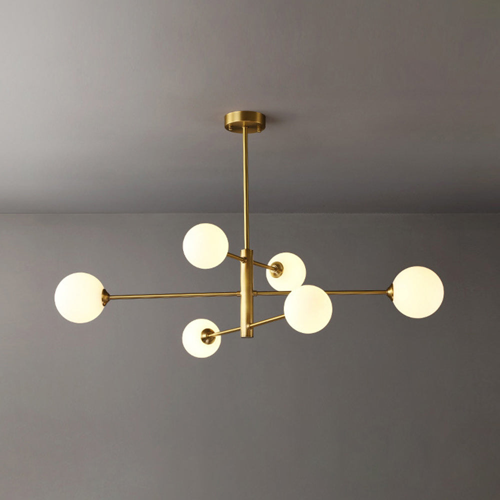 Hanglamp Glas Bollen Modern Zwart Koper 6/8-Lichts G9 Verlichting