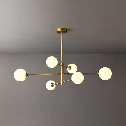 Hanglamp Glas Bollen Modern Zwart Koper 6/8-Lichts G9 Verlichting