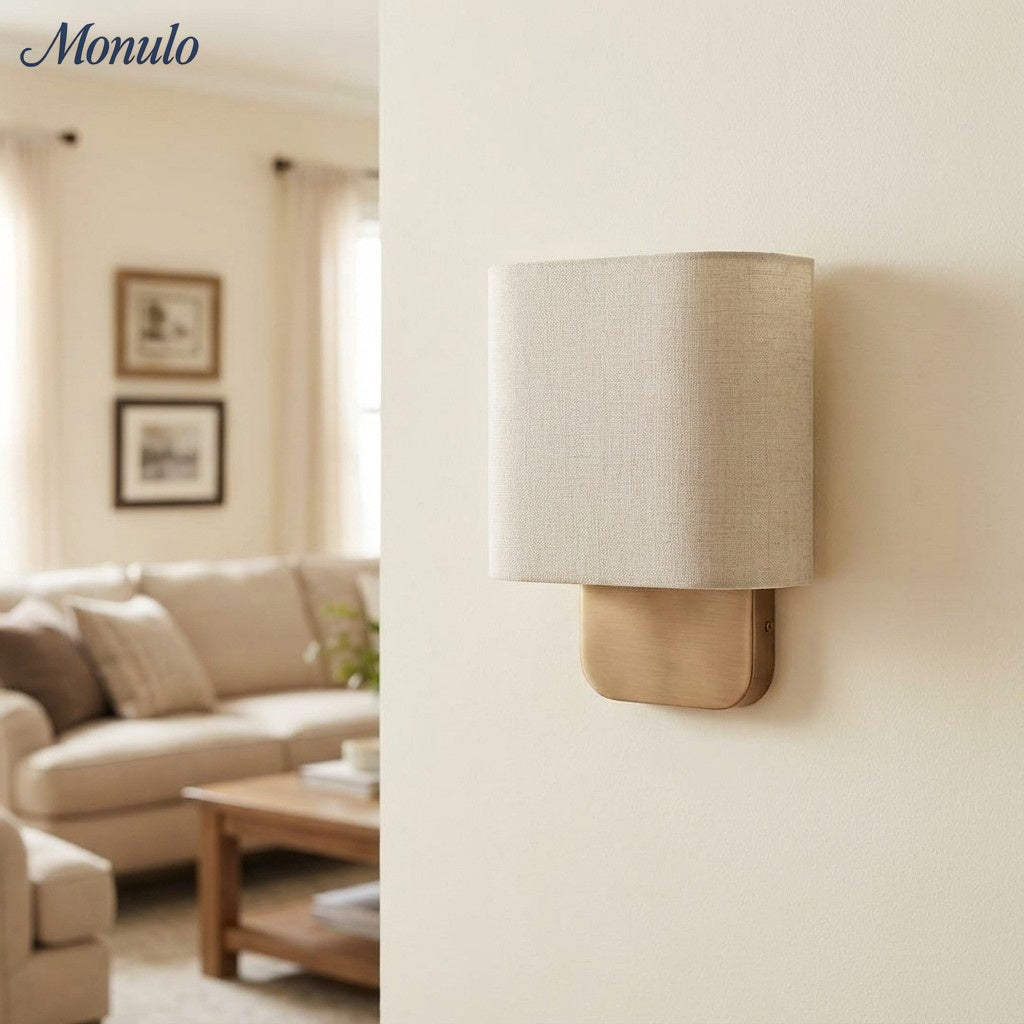 Stoffen Wandlamp met Metalen Fitting voor Leeslicht Slaapkamer