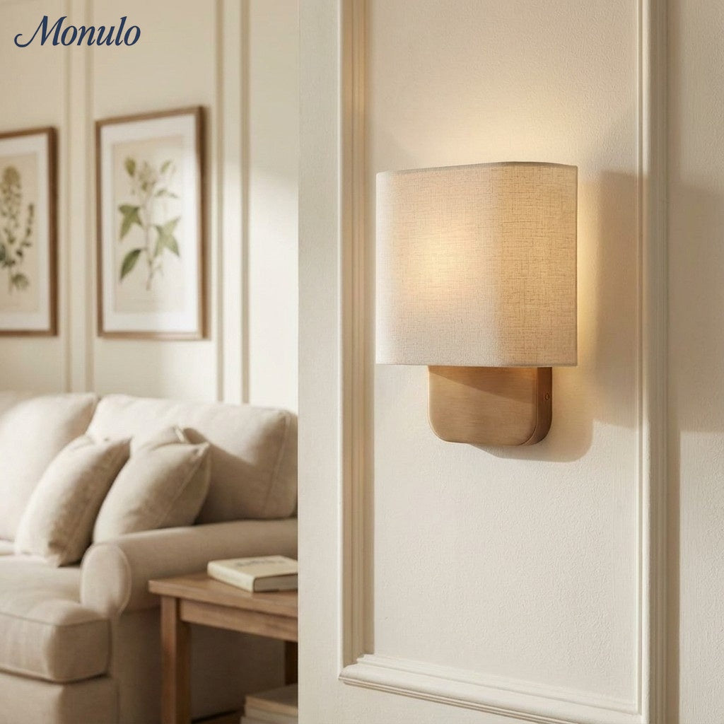 Stoffen Wandlamp met Metalen Fitting voor Leeslicht Slaapkamer